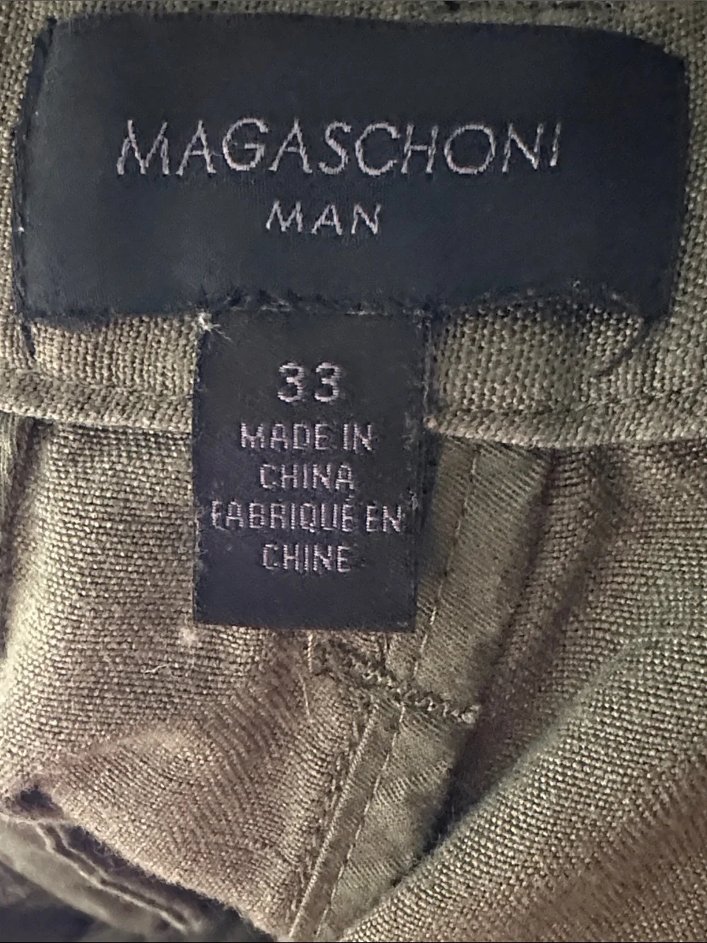 Magaschoni Man Olive Green Linen Blend Shorts
